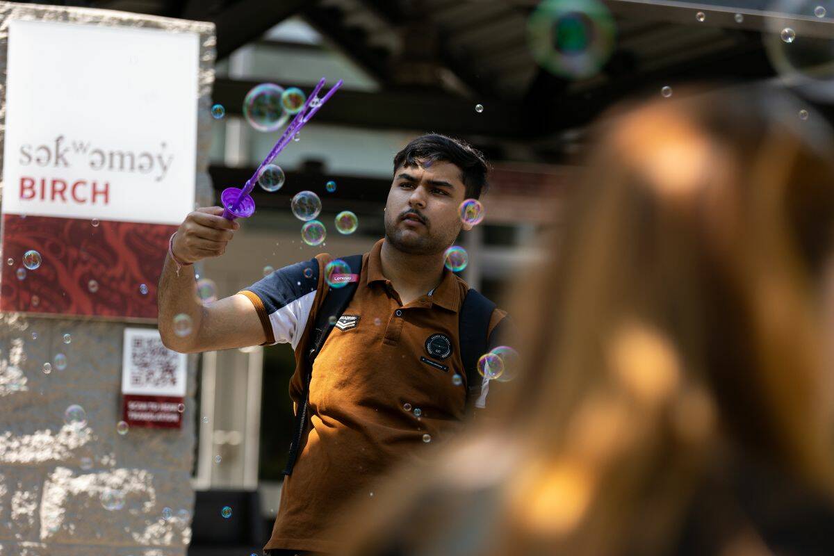 Bubble festival at KPU in Surrey on Thursday, July 20, 2023. (Photo: Anna Burns)