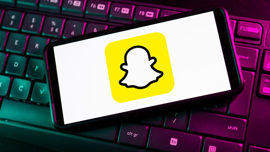 Snapchat logo, keyboard