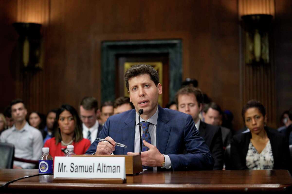 OpenAI CEO Sam Altman speaks before a Senate Judiciary Subcommittee on Privacy, Technology and the Law hearing on artificial intelligence, Tuesday, May 16, 2023, on Capitol Hill in Washington.